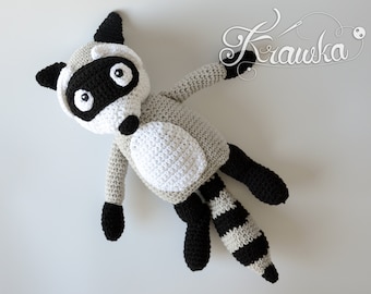 Crochet PATTERN No 2016 Raccoon pattern by Krawka