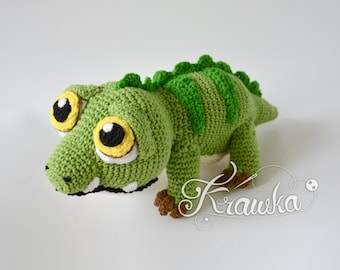 Crochet Pattern English (PDF) Baby crocodile by Krawka | Amigurumi Animal Croc Toy Tutorial (Download)