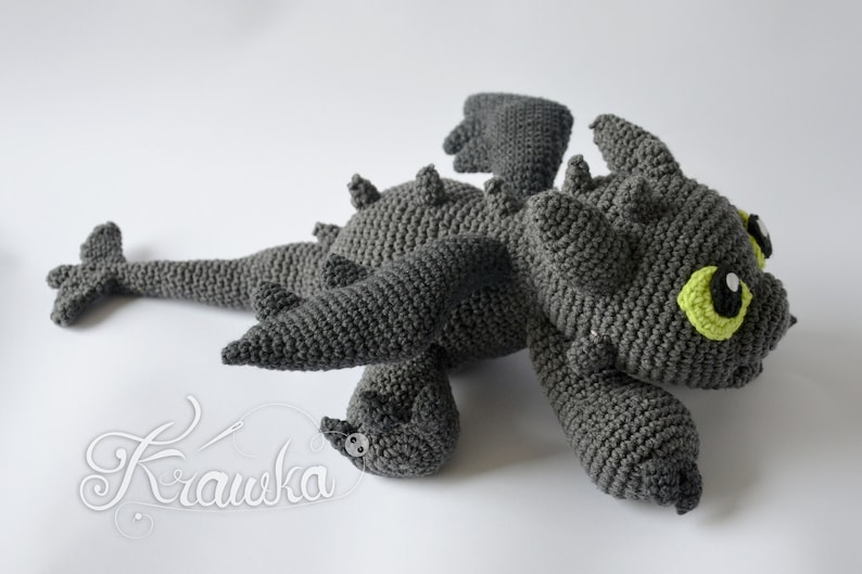 Crochet PATTERN No 1903 Black Dragon by Krawka image 6