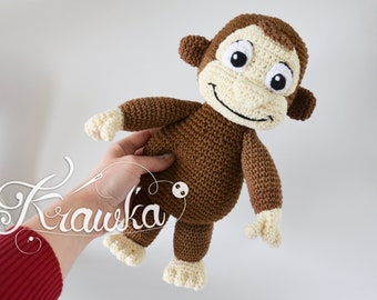 Crochet Pattern English (PDF) Curious Monkey by Krawka | Amigurumi George Toy Making Tutorial (Download)
