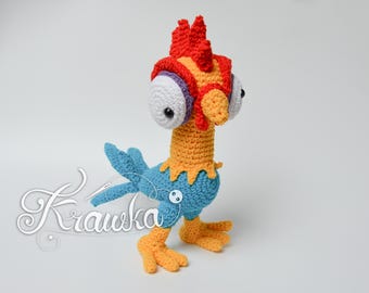 Crochet Pattern English (PDF) Crazy Rooster by Krawka | Amigurumi Chicken Tutorial | Colorful Bird DIY