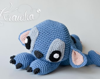 Häkelanleitung Stitch Blue Alien Monster | Amigurumi Englisch PDF Anleitung | Krawka (Download)
