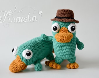 Crochet Pattern English (PDF) Platypus and Agent by Krawka | Printable Amigurumi Set