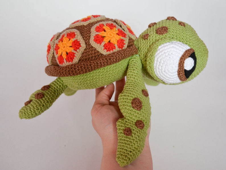 Crochet PATTERN No 1616 sea turtle by Krawka, turtle, tortoise, sea creature, cute, image 4