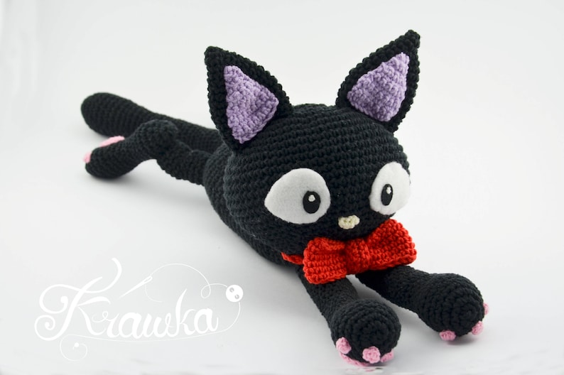Crochet PATTERN No 1723 Black cat pattern by Krawka, Halloween, witch, animal, cat, kitty image 3
