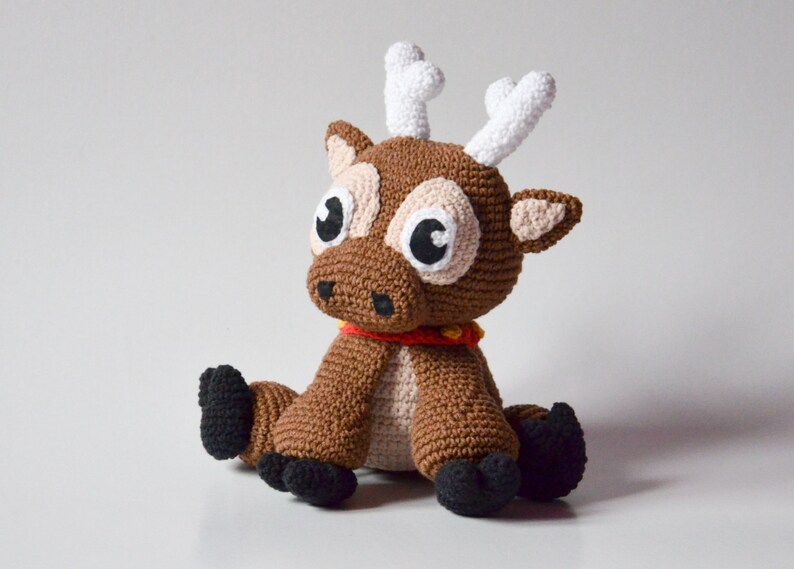 Crochet PATTERN No 1640 Christmas Reindeer pattern by Krawka, Rudolf red-nosed reindeer Santa Sven Frozen winter image 3