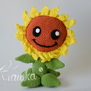 Crochet PATTERN No 2307 Happy Sunflower crochet pattern by Krawka