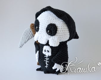 Crochet PATTERN No 2111 Little Grim Reaper crochet pattern by Krawka