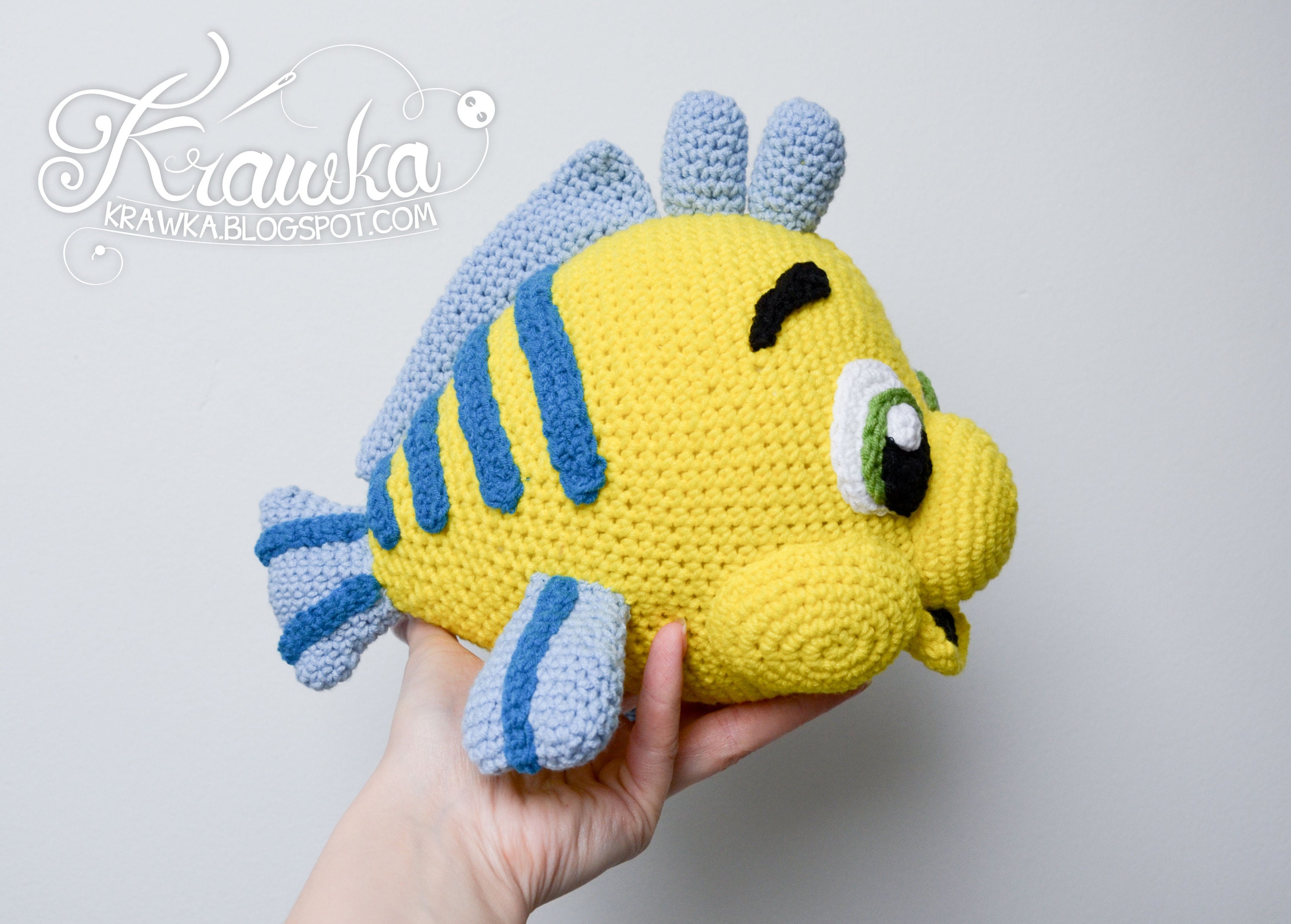 Crochet PATTERN No 1803 Yellow Flounder Fish by Krawka - Etsy