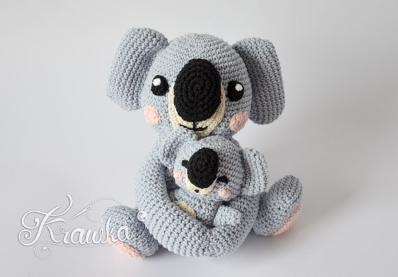 Crochet PATTERN No 2002 Mommy koala with baby pattern by - Etsy Polska