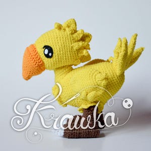 Crochet Pattern English (PDF) Chocobo by Krawka: Final Fantasy Inspired Amigurumi Bird (Download)