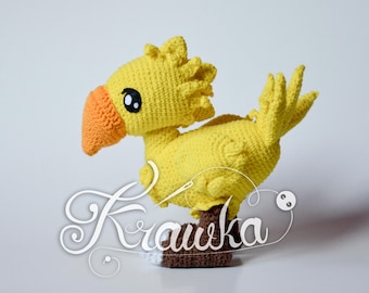 Crochet Pattern English (PDF) Chocobo by Krawka: Final Fantasy Inspired Amigurumi Bird (Download)