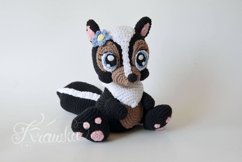 Crochet Pattern English (PDF) Miss Skunk by Krawka | Forest Amigurumi Toy Animal Tutorial (Download) image 7