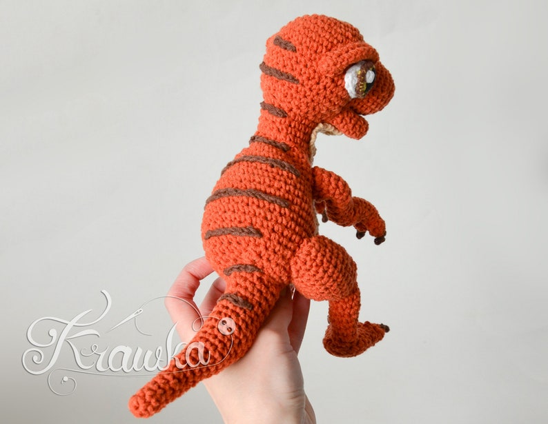 Crochet PATTERN No 1909 Baby raptor realistic dinosaur pattern by Krawka image 8