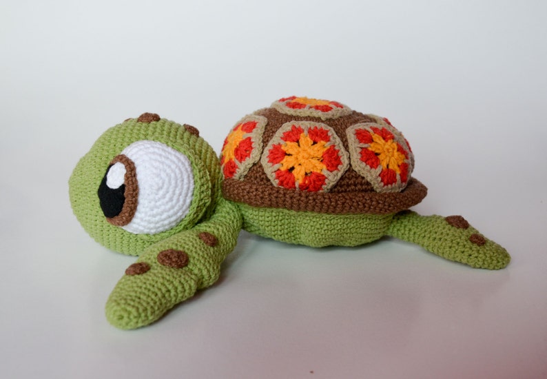 Crochet PATTERN No 1616 sea turtle by Krawka, turtle, tortoise, sea creature, cute, image 2