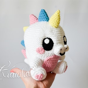 Crochet PATTERN No 2401 Dinocorn crochet pattern by Krawka