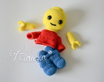 Crochet PATTERN No 2306 Brick Man crochet pattern by Krawka