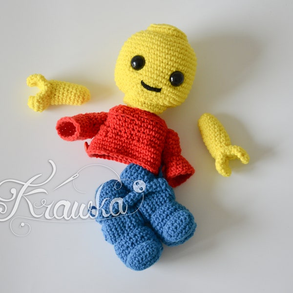 Crochet PATTERN No 2306 Brick Man crochet pattern by Krawka