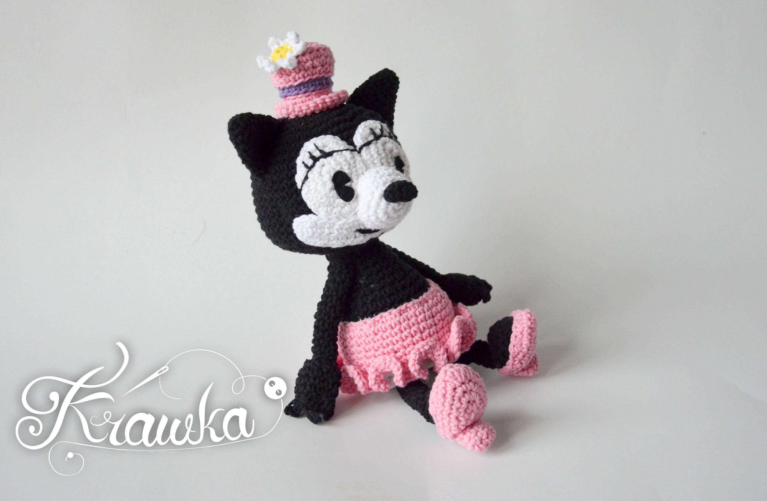 Crochet PATTERN English (PDF) Vintage Ortensia the Cat by Krawka