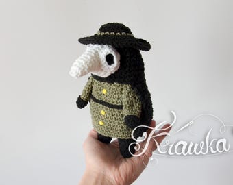 Häkelanleitung Englisch (PDF) Pestdoktor von Krawka | Amigurumi-Monster | Gruselige Gothic Plüsch Anleitung