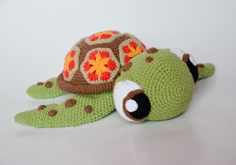 Crochet PATTERN No 1616 sea turtle by Krawka, turtle, tortoise, sea creature, cute, image 3