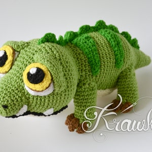 Crochet PATTERN No 2112 Baby Croc crocodile crochet pattern by Krawka