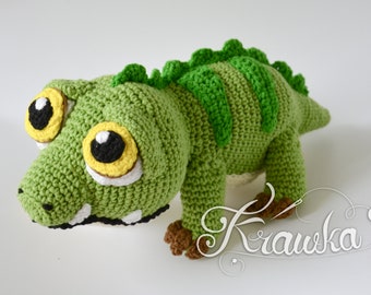 Crochet PATTERN No 2112 Baby Croc crocodile crochet pattern by Krawka