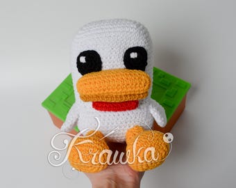 Crochet Pattern English (PDF) Cube Chicken by Krawka | Amigurumi Toy Instructions (Download)