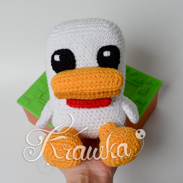 Crochet Pattern English (PDF) Cube Chicken by Krawka | Amigurumi Toy Instructions (Download)