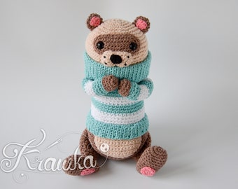 Crochet PATTERN No 2102 Fred the Ferret cute crochet pattern by Krawka