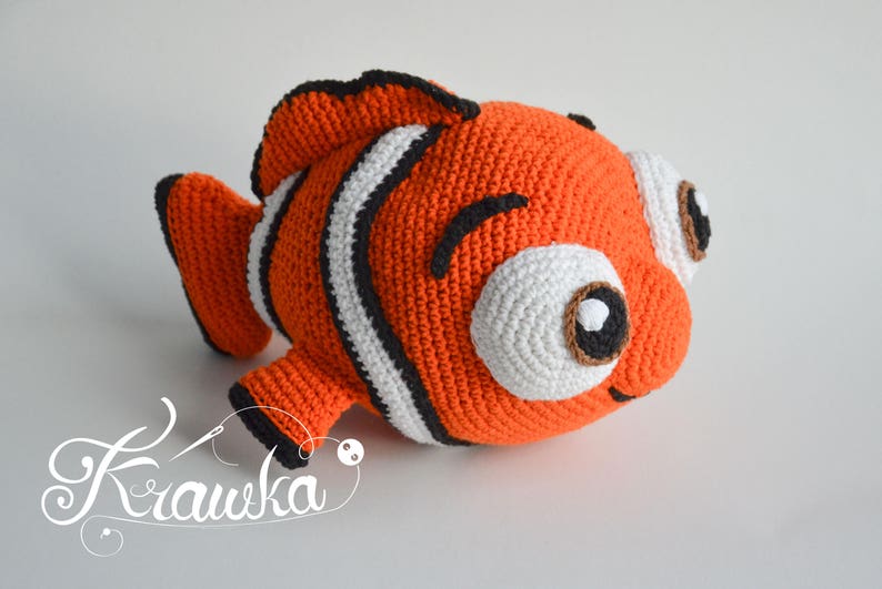 Crochet PATTERN No 1801 Orange clown fish by Krawka image 3
