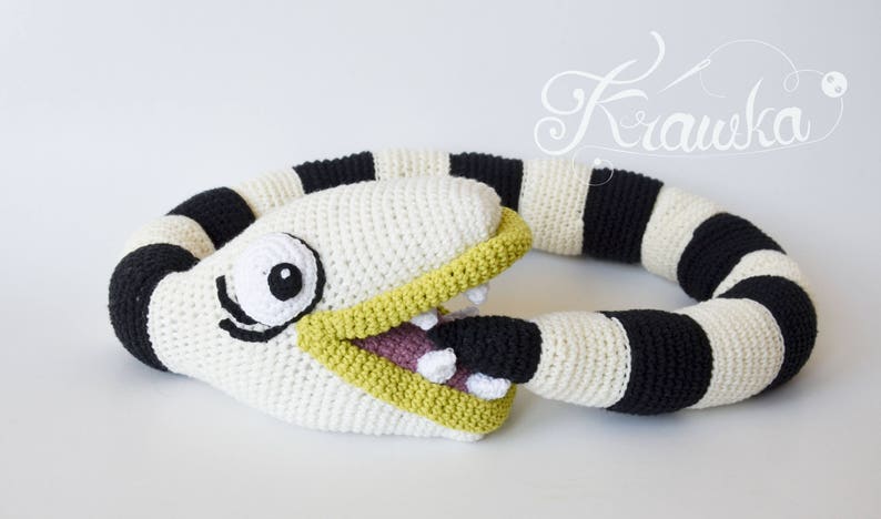 Crochet PATTERN No 1725 Nightmare The Creepy Snake Modèle au crochet d'Halloween par Krawka, image 2