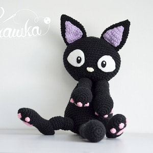 Krawka Crochet Black Cat Pattern English (PDF): Halloween Witch Kitty