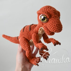 Crochet PATTERN No 1909 Baby raptor realistic dinosaur pattern by Krawka image 2