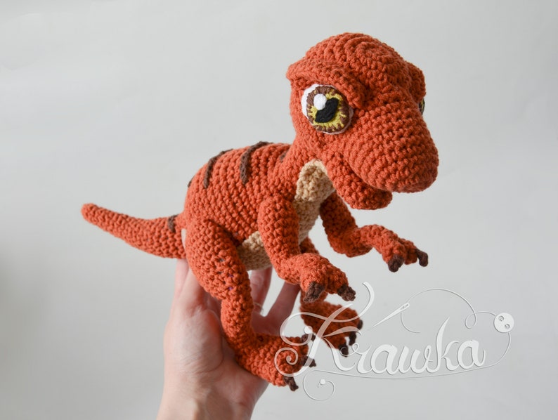 Crochet PATTERN No 1909 Baby raptor realistic dinosaur pattern by Krawka image 2