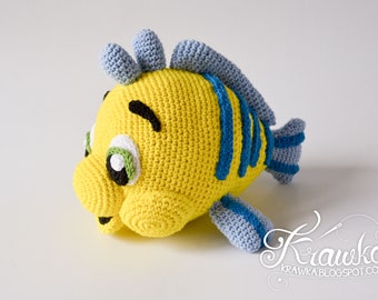 Crochet Pattern English (PDF) Flounder fish by Krawka | Amigurumi Sea Creature Toy