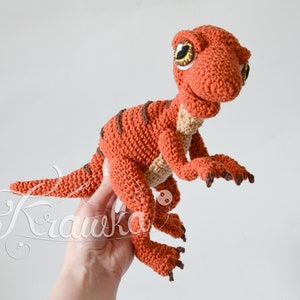 Crochet PATTERN No 1909 Baby raptor realistic dinosaur pattern by Krawka image 3