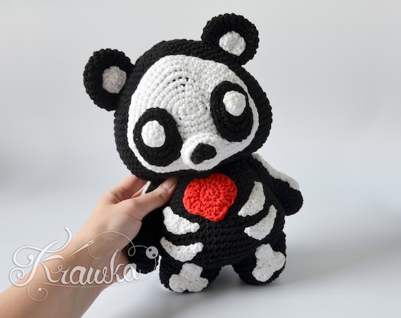 Crochet PATTERN No 1918 Skeleton Teddy Bear by Krawka Monster