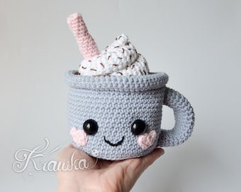 PATRON au crochet No 2402 Patron de crochet Cocoa Cup par Krawka