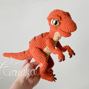 Crochet PATTERN No 1909 Baby raptor realistic dinosaur pattern by Krawka image 7