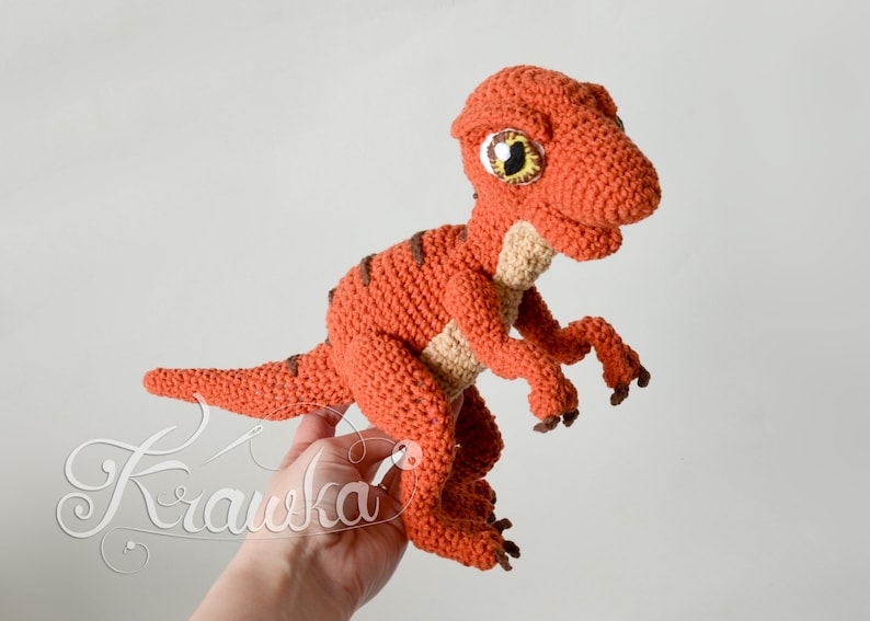 Crochet PATTERN No 1909 Baby raptor realistic dinosaur pattern by Krawka image 7