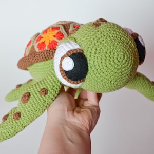 Crochet PATTERN No 1616 sea turtle by Krawka, turtle, tortoise, sea creature, cute, image 1