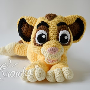 Padrão de crochê em inglês (PDF) Leãozinho da Krawka | Brinquedo de amigurumi da selva | Tutorial de pelúcia (Download)
