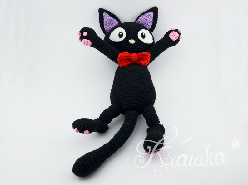 Crochet PATTERN No 1723 Black cat pattern by Krawka, Halloween, witch, animal, cat, kitty image 5