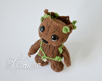 Crochet Pattern Baby Groot English (PDF) by Krawka | Amigurumi Toy, Geek Plushie,