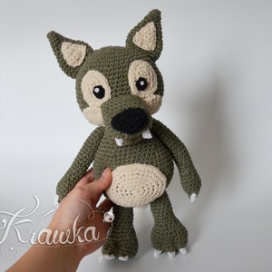 Crochet PATTERN No 2101 Big Cute Wolf by Krawka