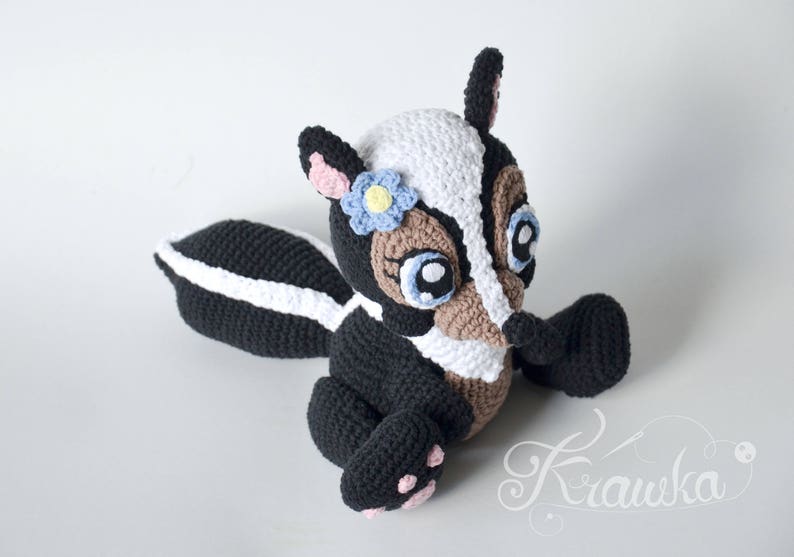 Crochet Pattern English (PDF) Miss Skunk by Krawka | Forest Amigurumi Toy Animal Tutorial (Download) image 3