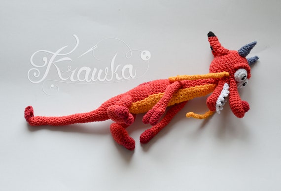 かぎ針編みのドラゴンの編み図（英語）（PDF）Krawka あみぐるみ 