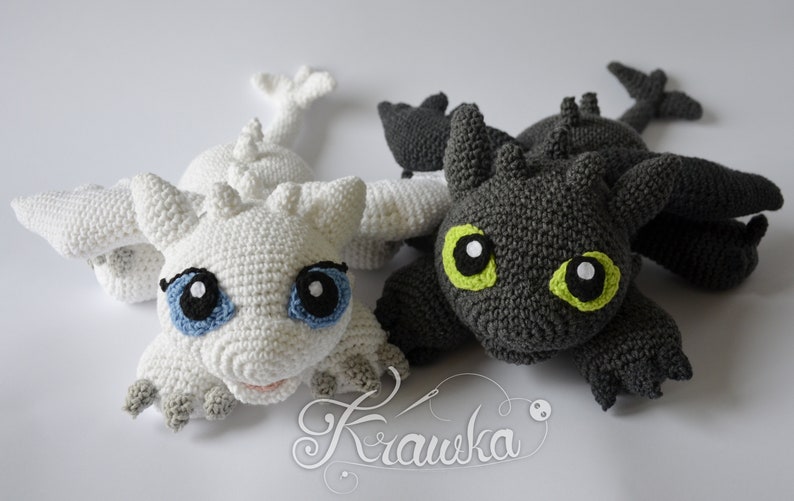 Crochet PATTERN No 1903 Black Dragon by Krawka image 3