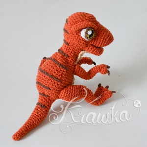 Crochet PATTERN No 1909 Baby raptor realistic dinosaur pattern by Krawka image 5